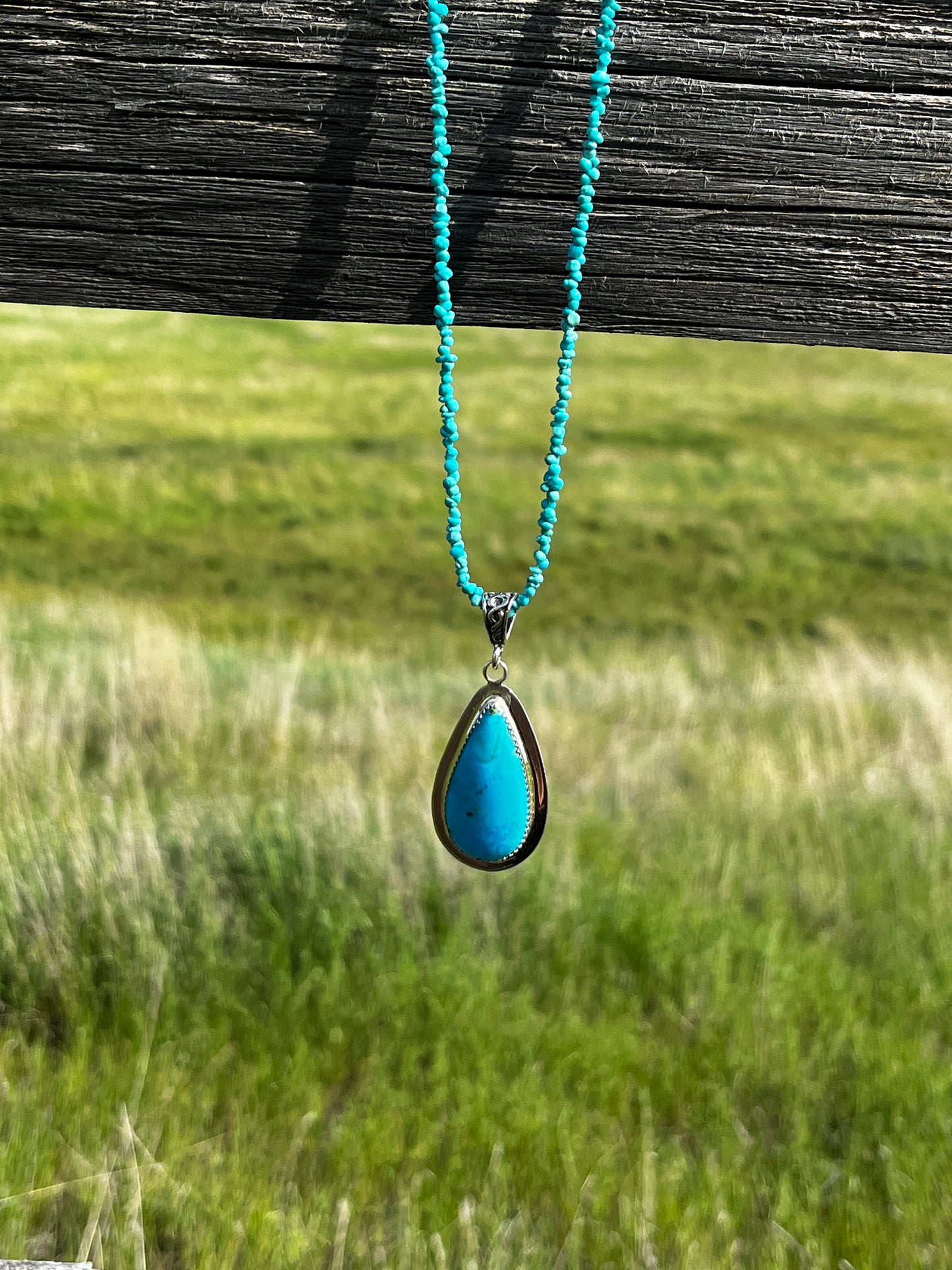 Turquoise Necklace - Large Teardrop