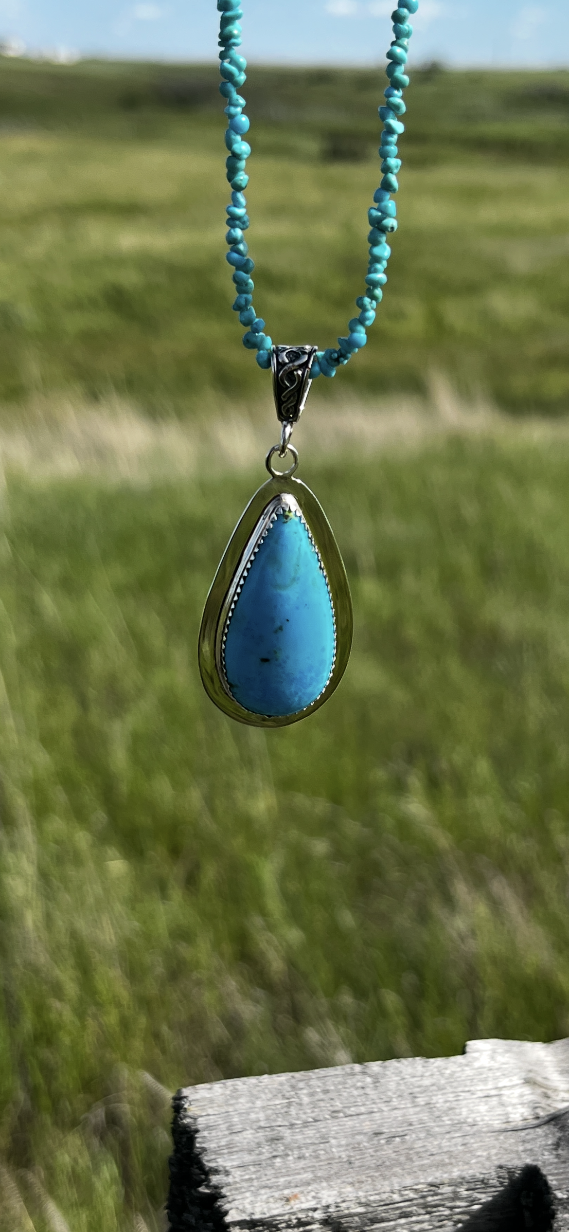 Turquoise Necklace - Large Teardrop