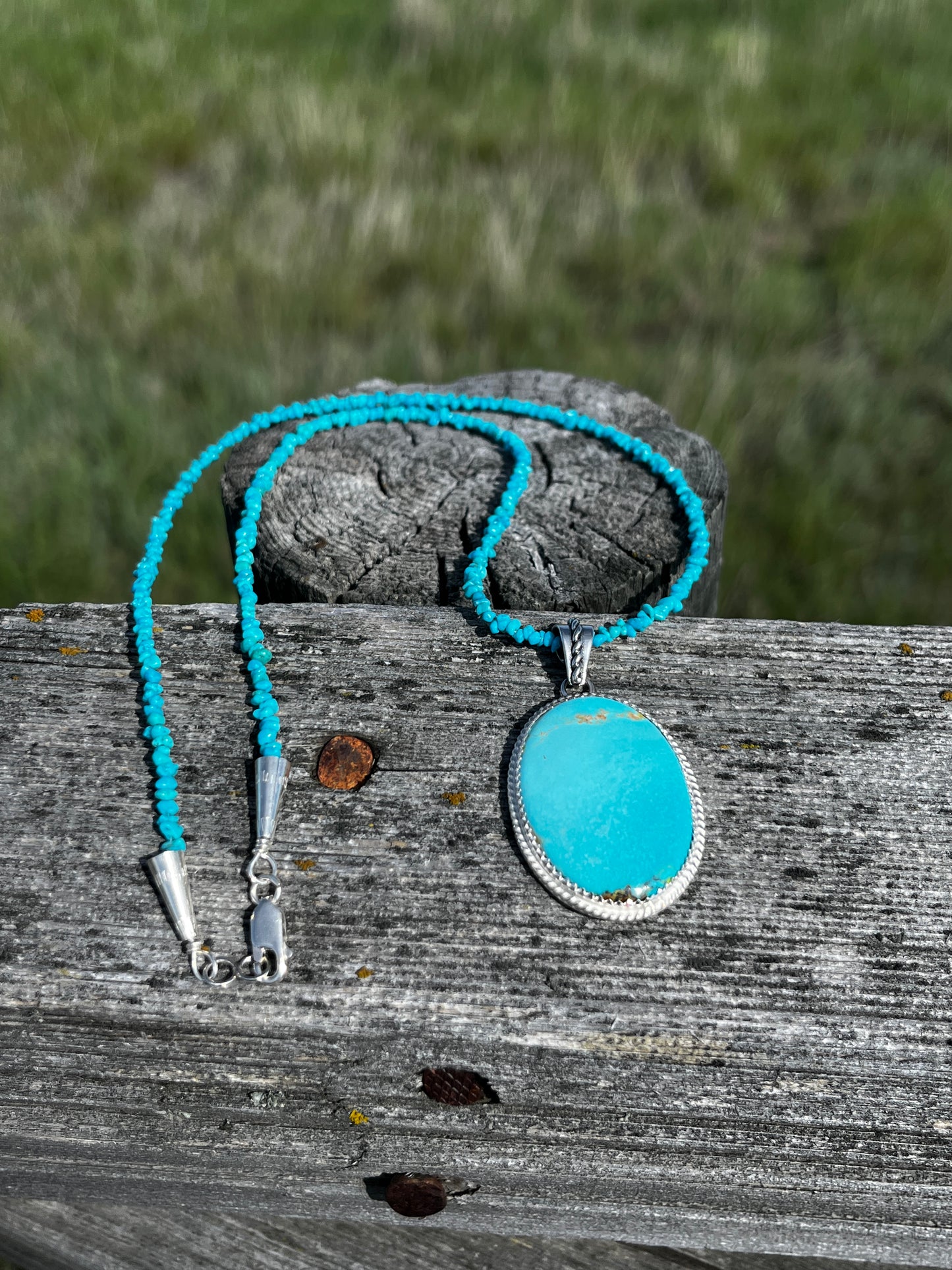 Turquoise Necklace - Large Oval