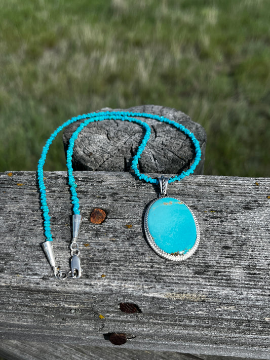 Turquoise Necklace - Large Oval