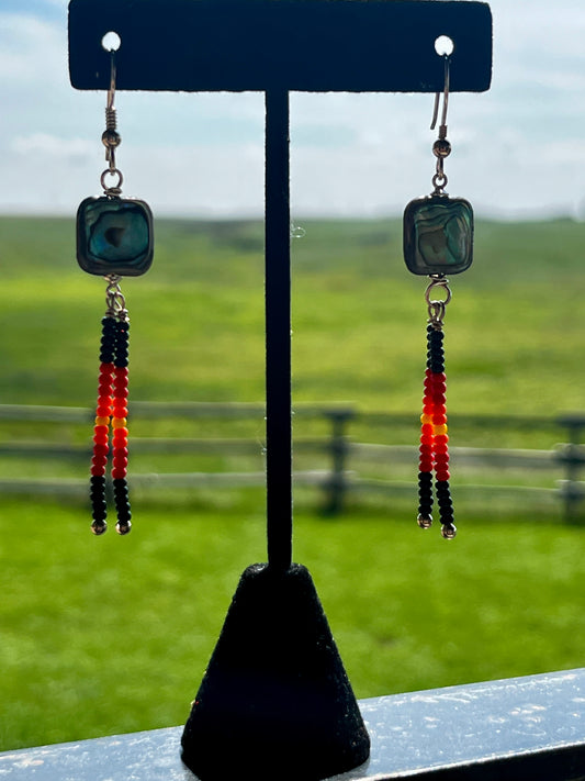 Abalone Shell & Glass Bead Earrings