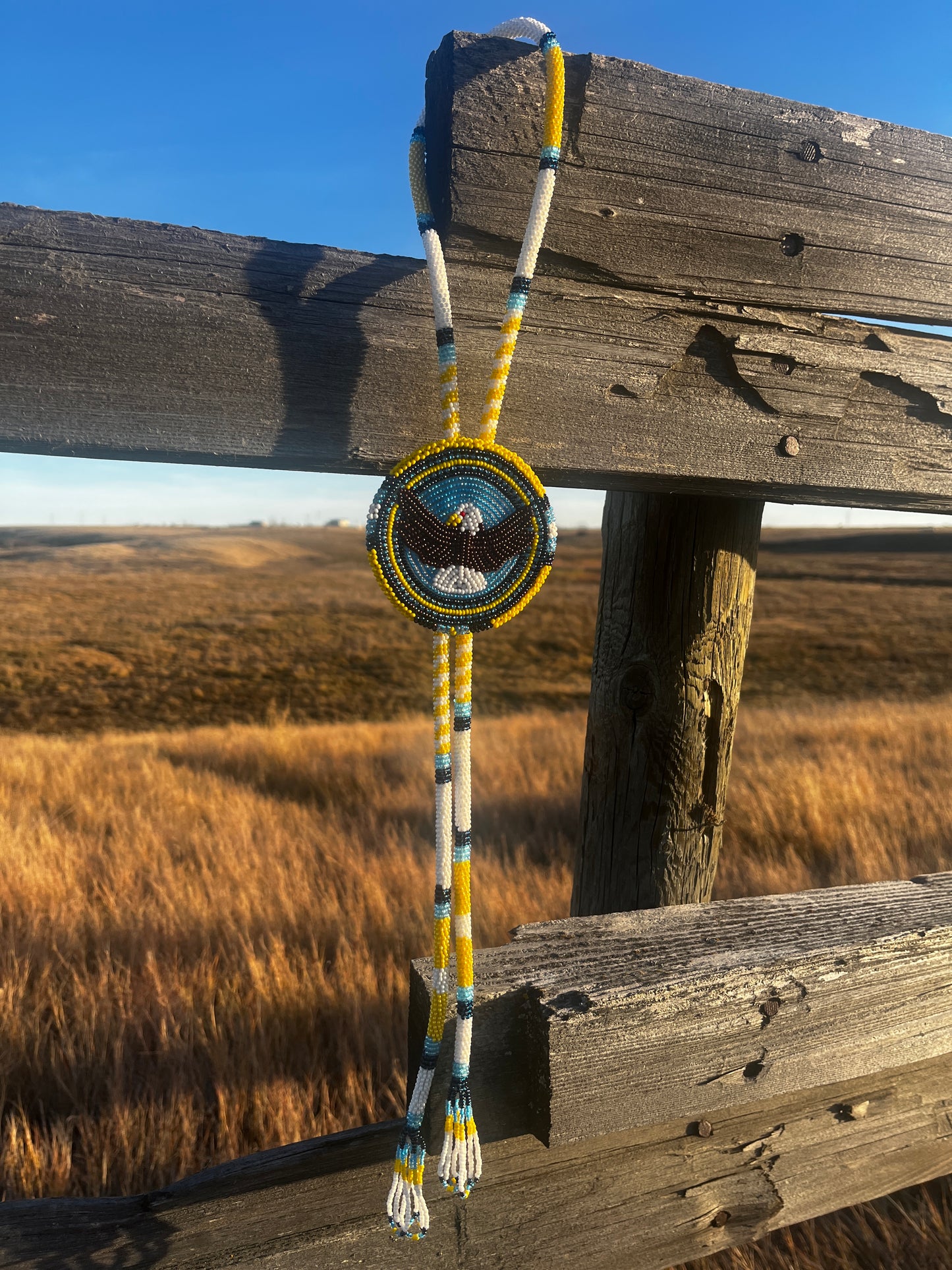 Beaded Bolo Tie - Eagle