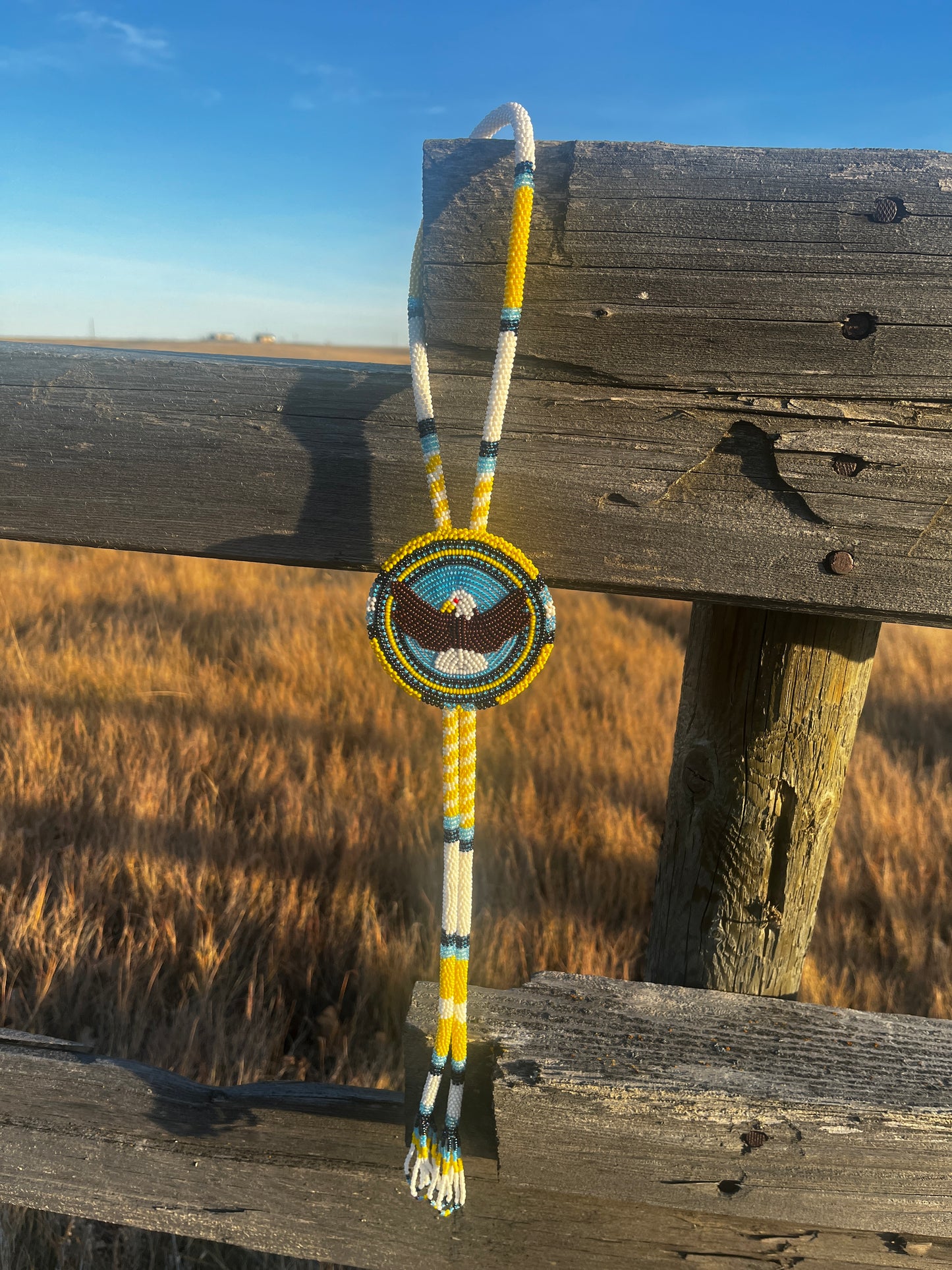 Beaded Bolo Tie - Eagle