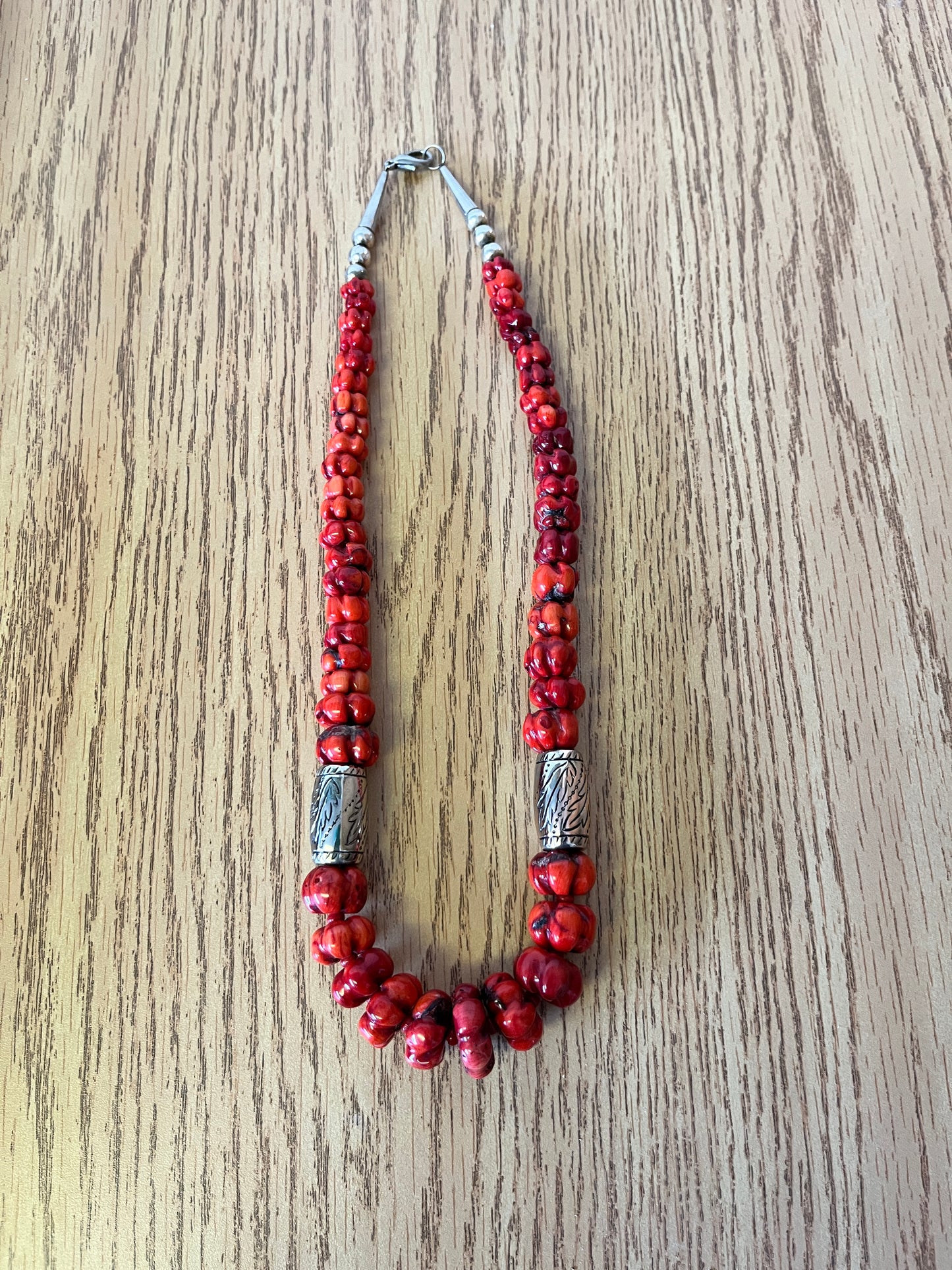 Coral & Sterling Silver Necklace