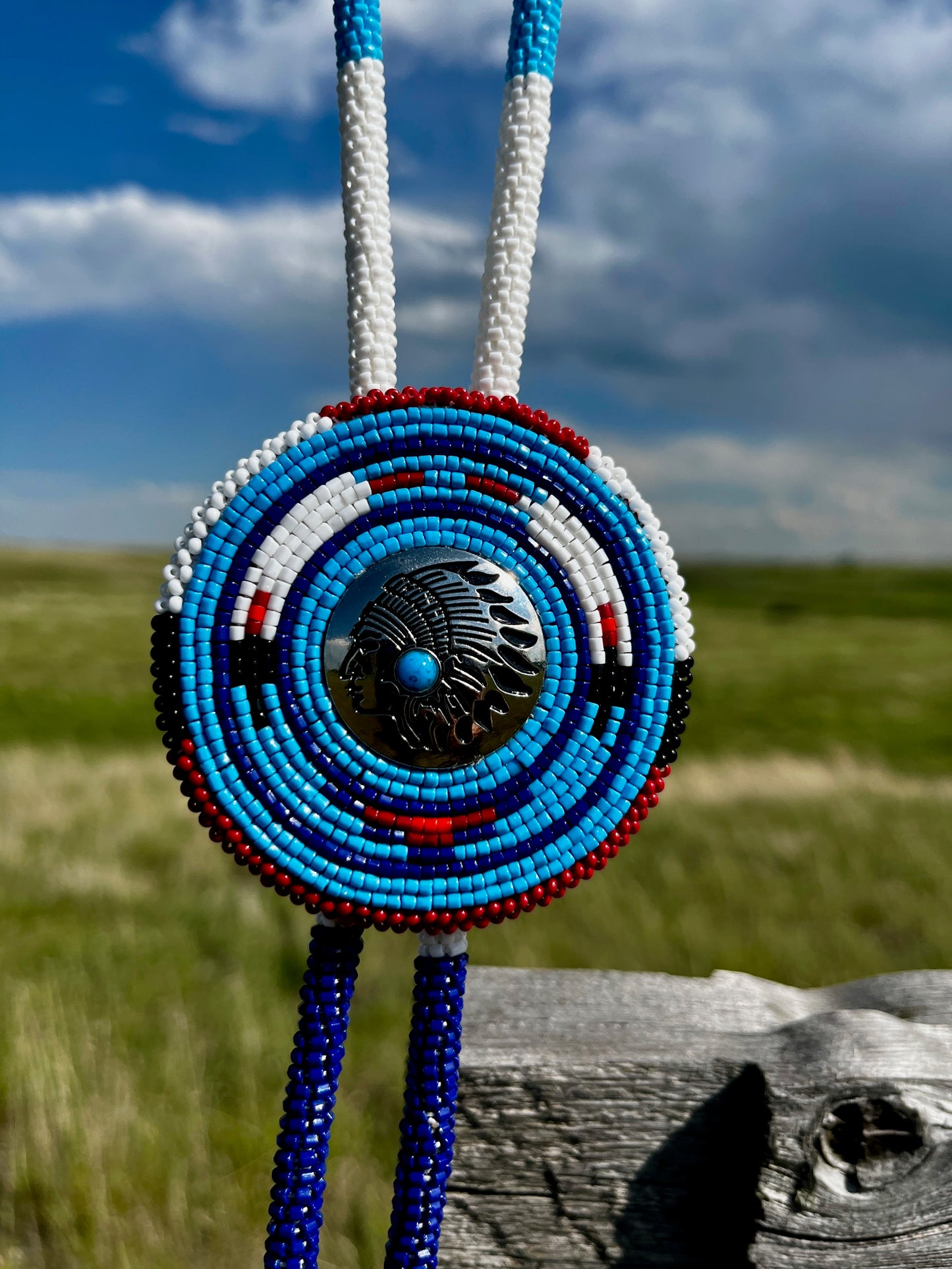 Beaded Bolo Tie - Headdress