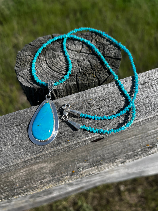 Turquoise Necklace - Large Teardrop