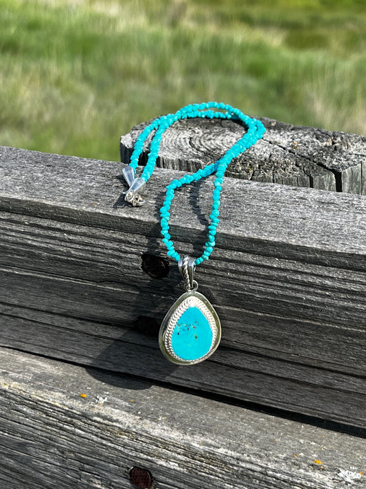 Turquoise Necklace - Medium Teardrop