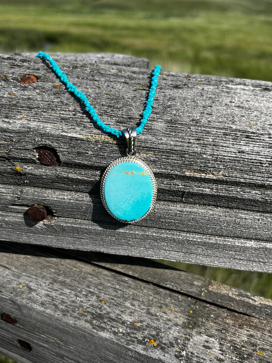 Turquoise Necklace - Large Oval