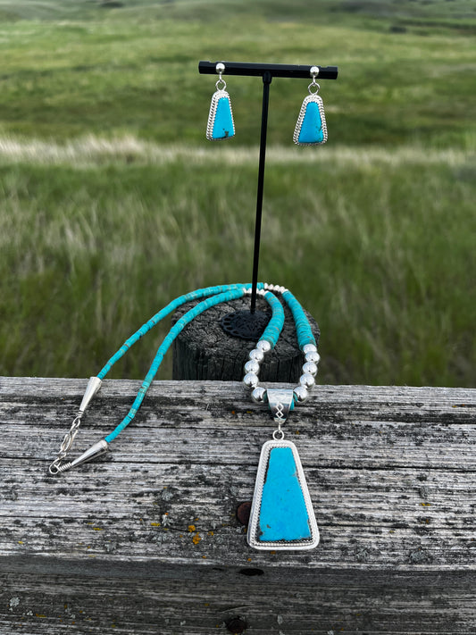 Turquoise Necklace and Earring Set