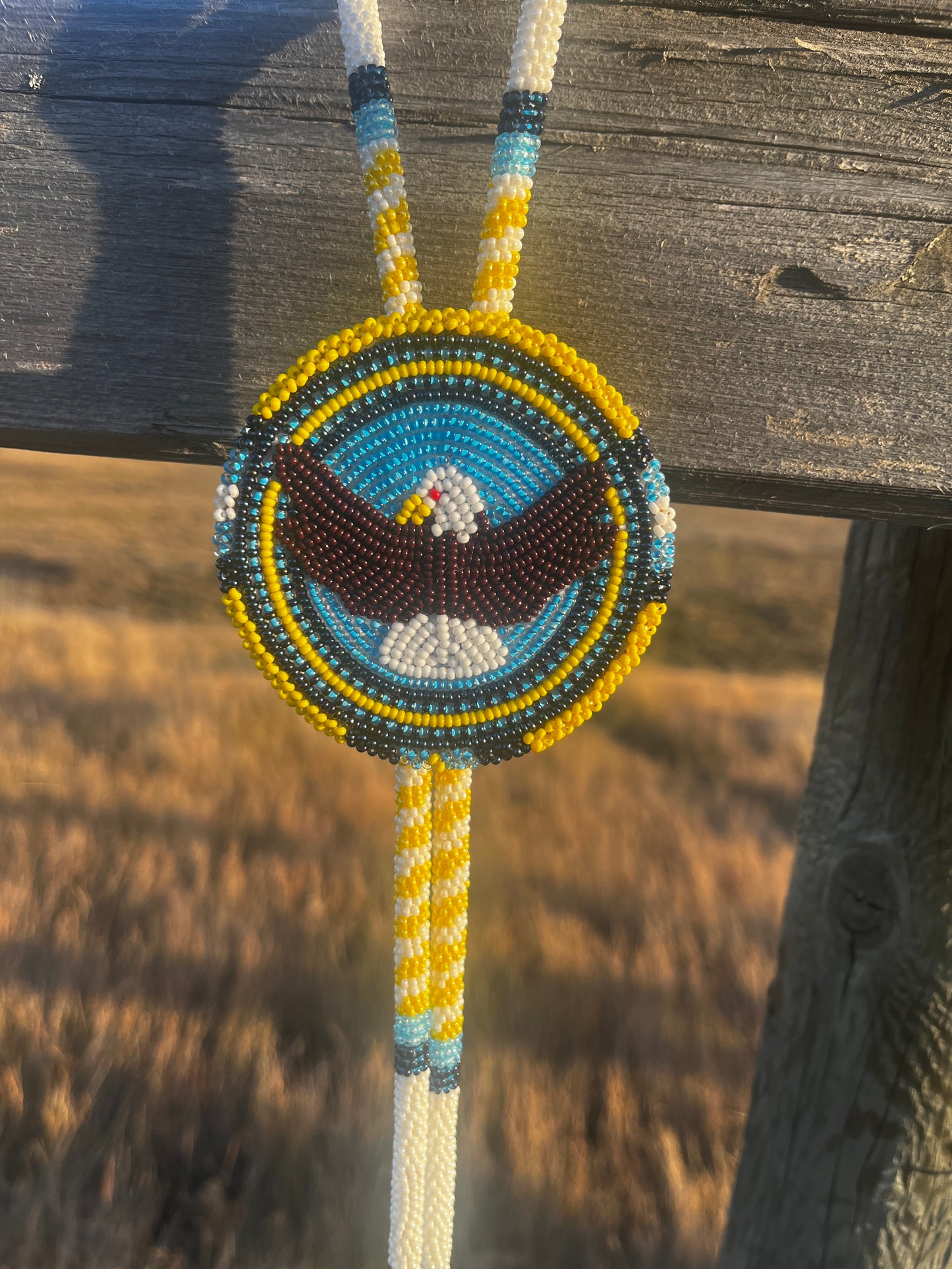 Beaded Bolo Tie - Eagle