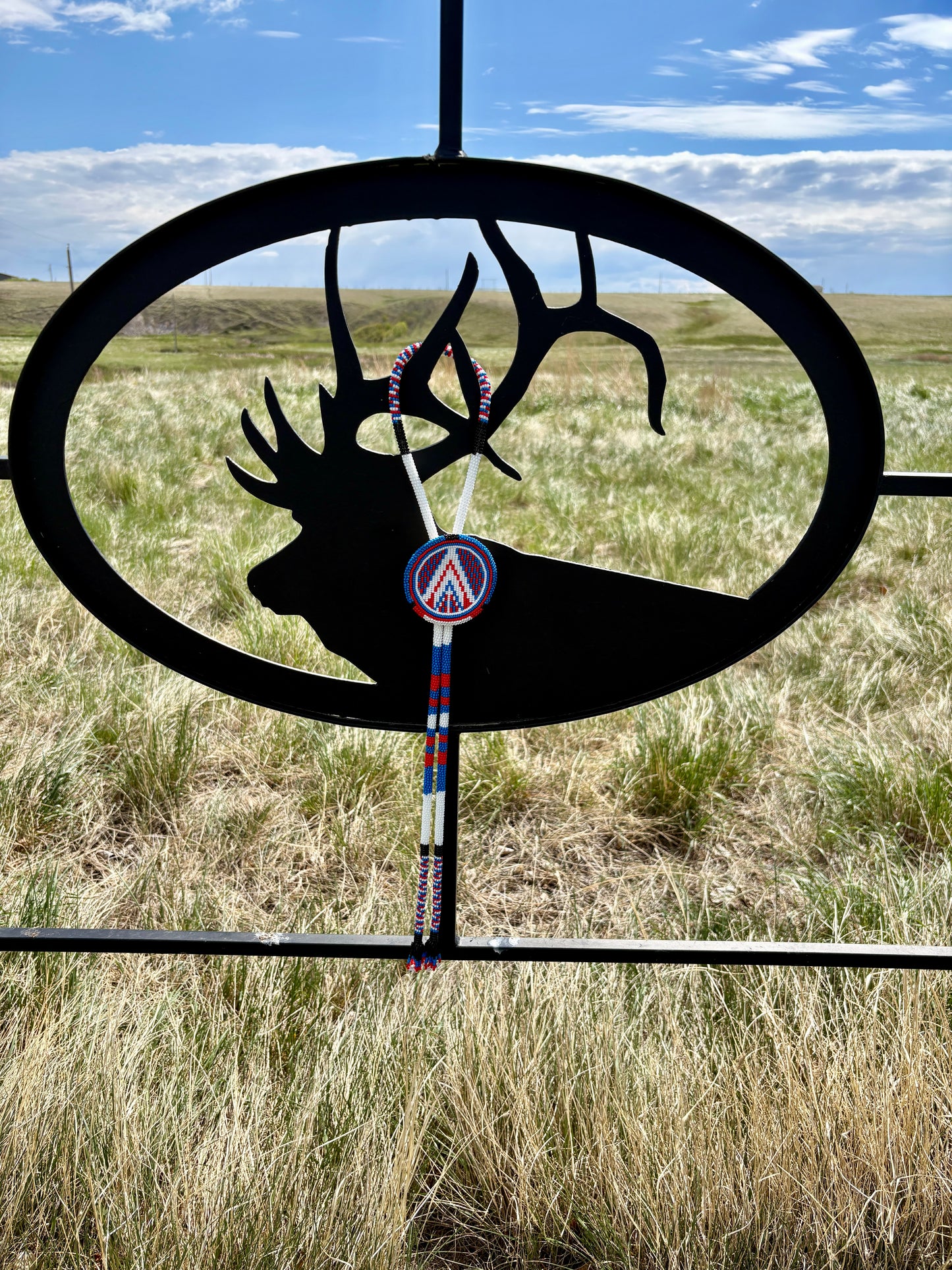 Beaded Bolo Tie - Geometric