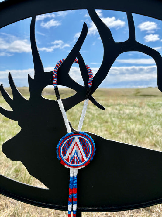 Beaded Bolo Tie - Geometric